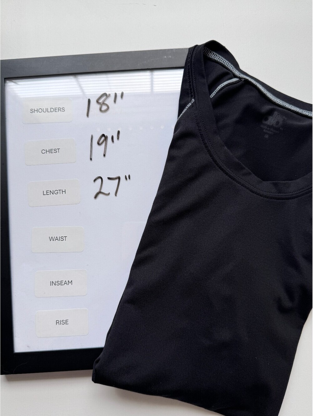 Alo Yoga Performance Athletic Shirt Black Contrast Stitch Womens XS Y2K Workout - Picture 7 of 7